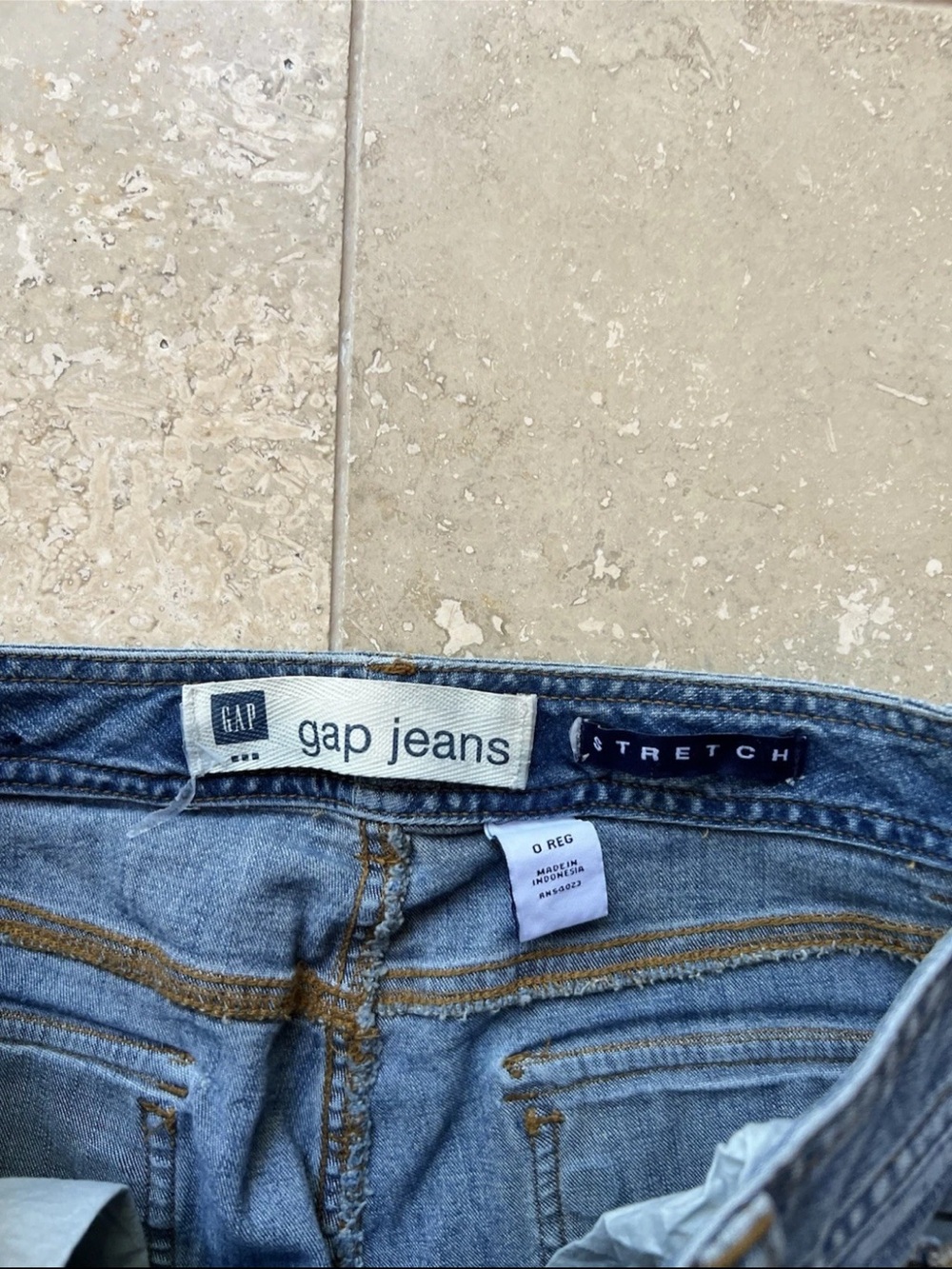 VTG GAP Jeans Stretch Flared Denim Cargo Jeans Size 0 Reg Y2K - Picture 5 of 5